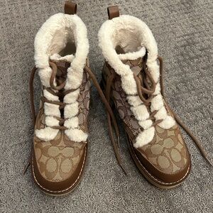 Coach Lined Monogram Booties